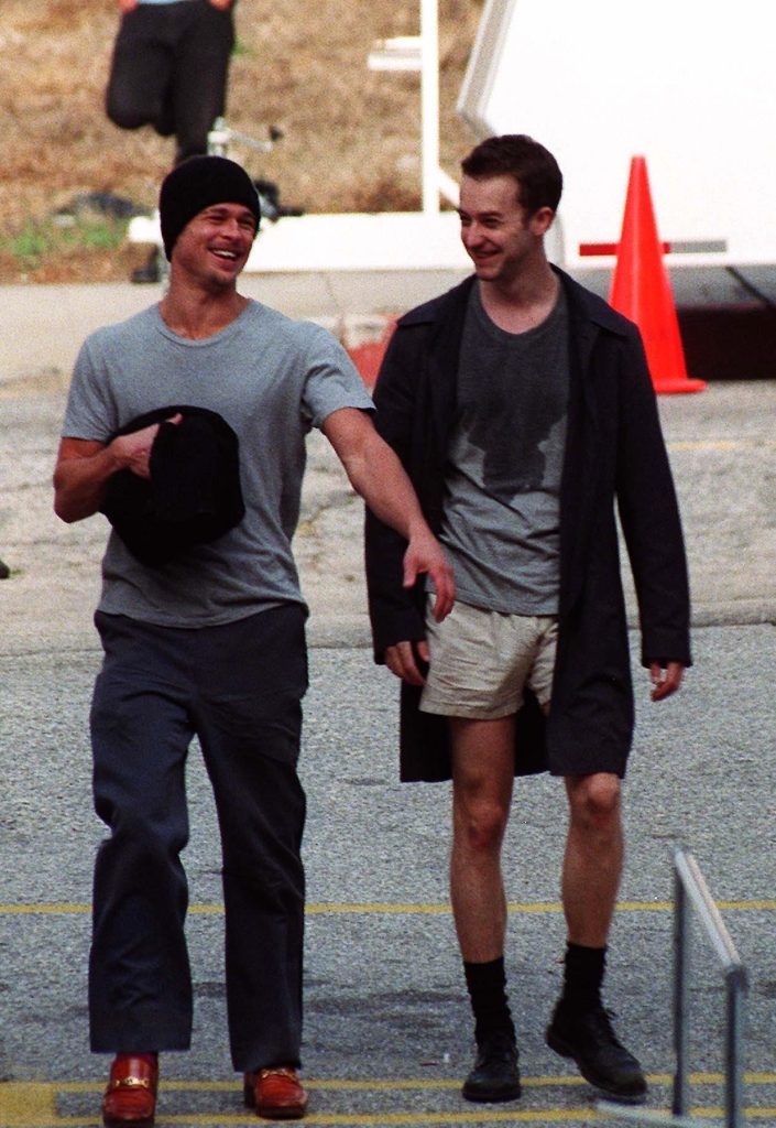 10. Fight Club (1999) – Brad Pitt and Edward Norton Laughing