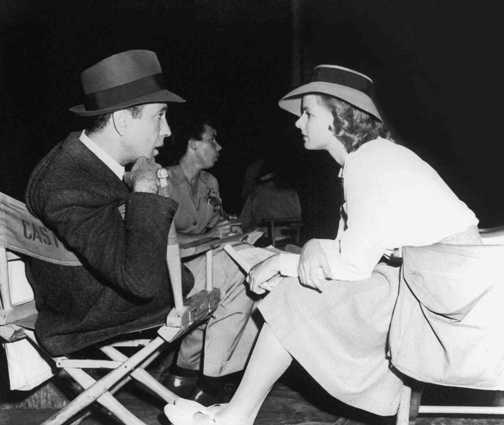 12. Casablanca (1942) – Humphrey Bogart and Ingrid Bergman Between Takes