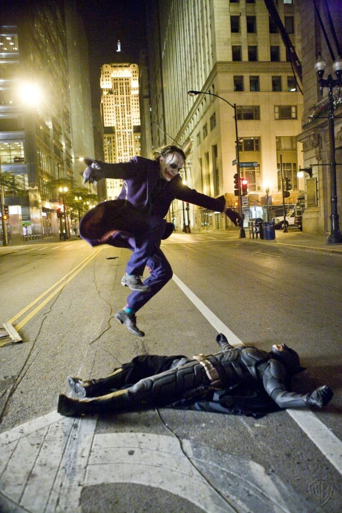 6. The Dark Knight (2008) – Heath Ledger Skateboarding as the Joker