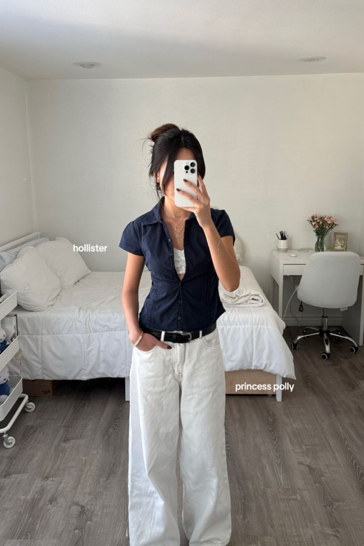 The Navy and White Contrast Is Sharp